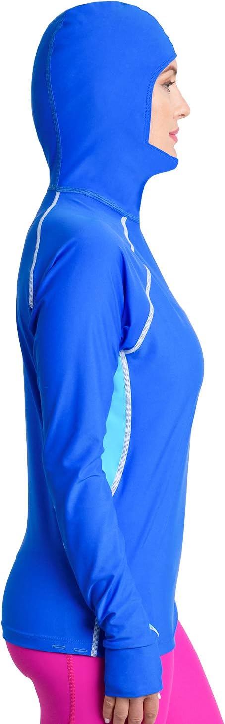 Tuga Women's Snorkel Hooded Rashguard, UPF 50+ Swim Shirt, USA Made