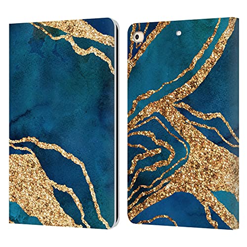 Housse iPad 9.7 marbre bleu et or pour travailler au quotidien avec style