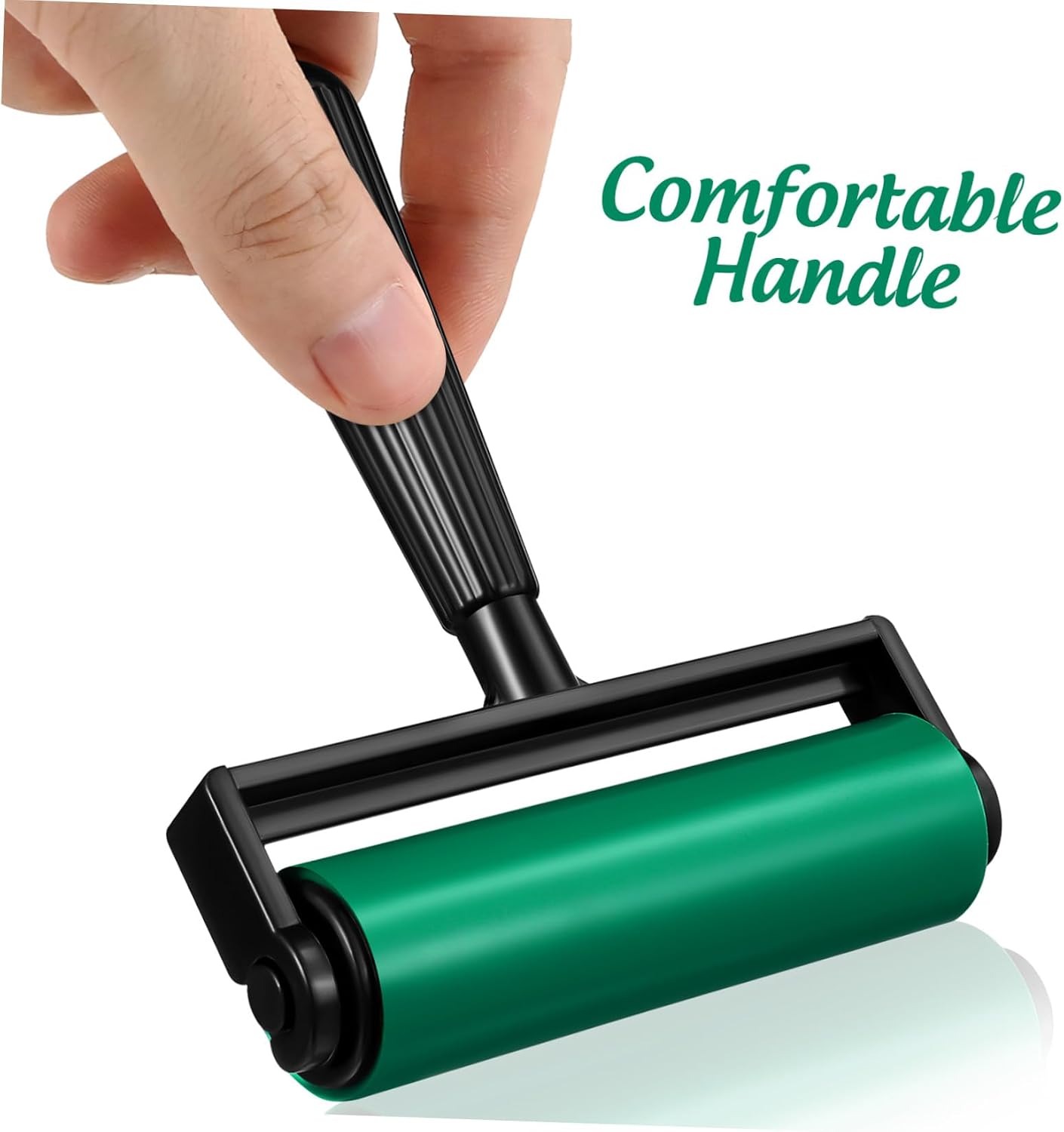 ULDIGI Rubber Printmaking Roller for Craft Projects Green Ink Stamping Tool with Smooth Flat Cylinder Material for Even Coloring and Easy Cleaning
