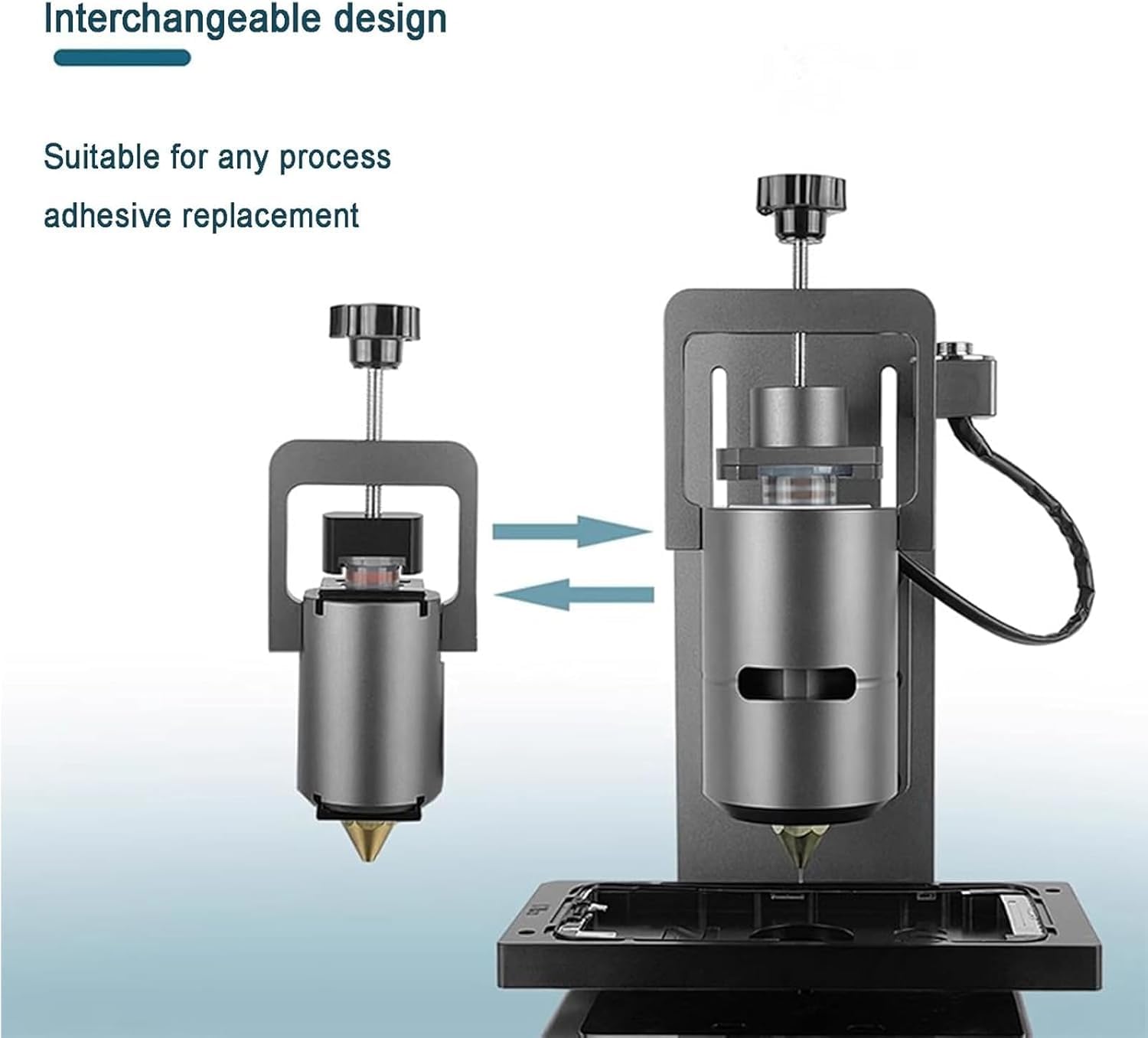 Distributeur de colle thermofusible 250 W semi-automatique avec baromètre, interrupteur à pied et chauffage rotatif pour une application adhésive efficace