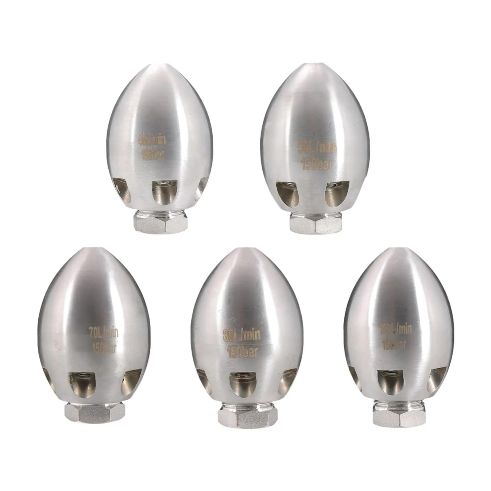 Ugello for getto fognario NPT da 1/2" e 3/8" - Connettore for lavaggio disintasamento ad alta pressione for tubo di scarico(80L)