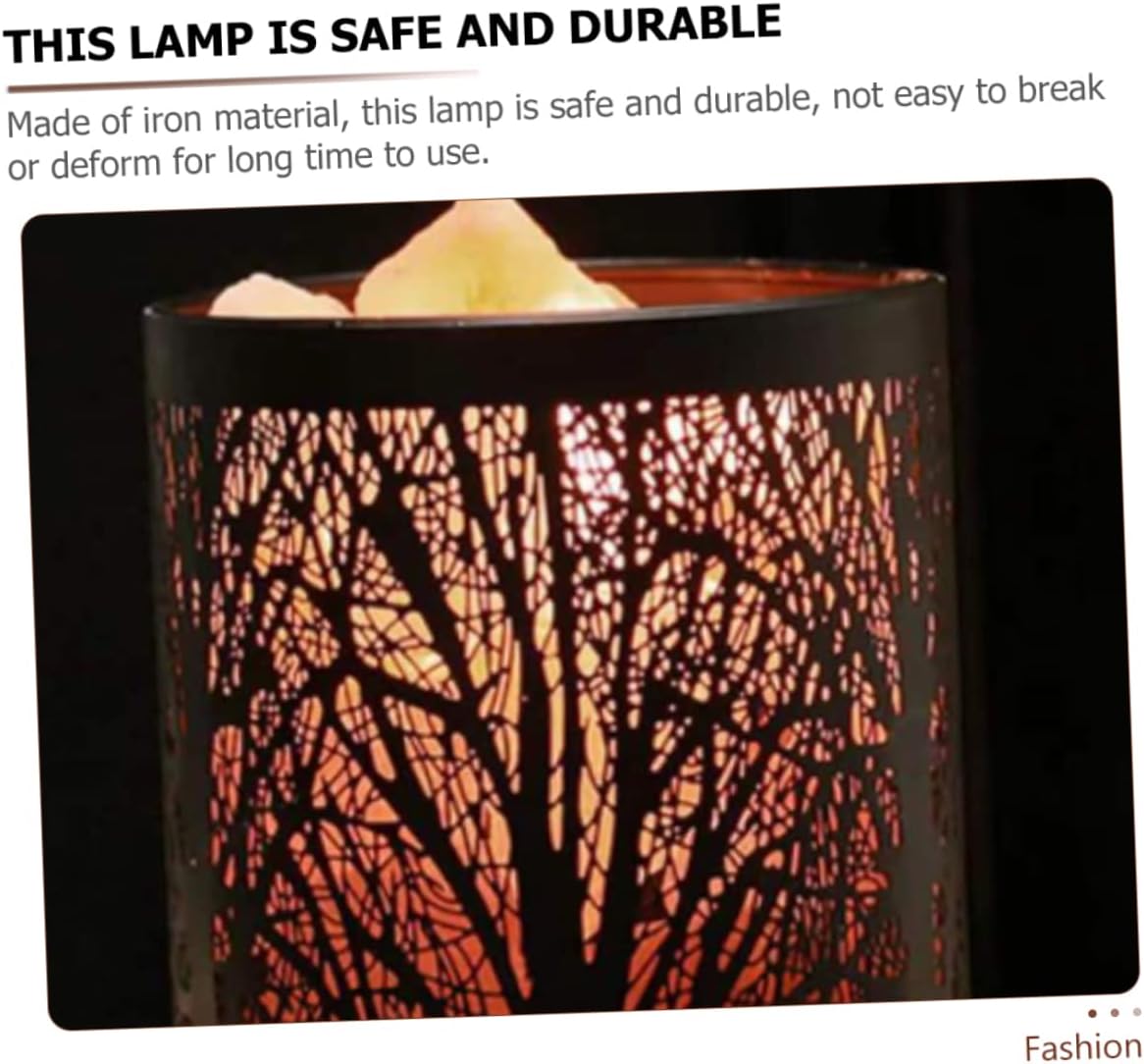 jojofuny 1Set Himalayan with Metal Basket Design Unique Decorative Night Light for Bedroom Living Room USB Salt Diffuser for Home Decor