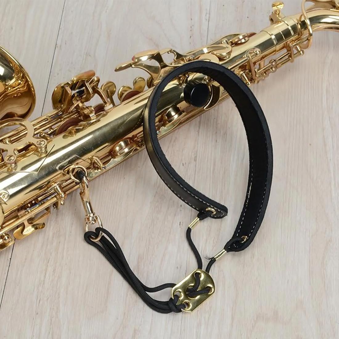 EIHI Tracolla per Sax, Cinturino per Collo Nero, per Contralto, Baritono, Vecchio Tenore, Soprano, Super Fibra, Gancio in Metallo, Accessori per Strumenti Musicali