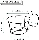 3 Pièces Paniers de jardinière à Rail Suspendu Support Jardiniere Balcon Rond Paniers de Fleurs Suspendus en Fer, Convient pour Balcon,Jardin,Clôture,Intérieur Et Extérieur - 2