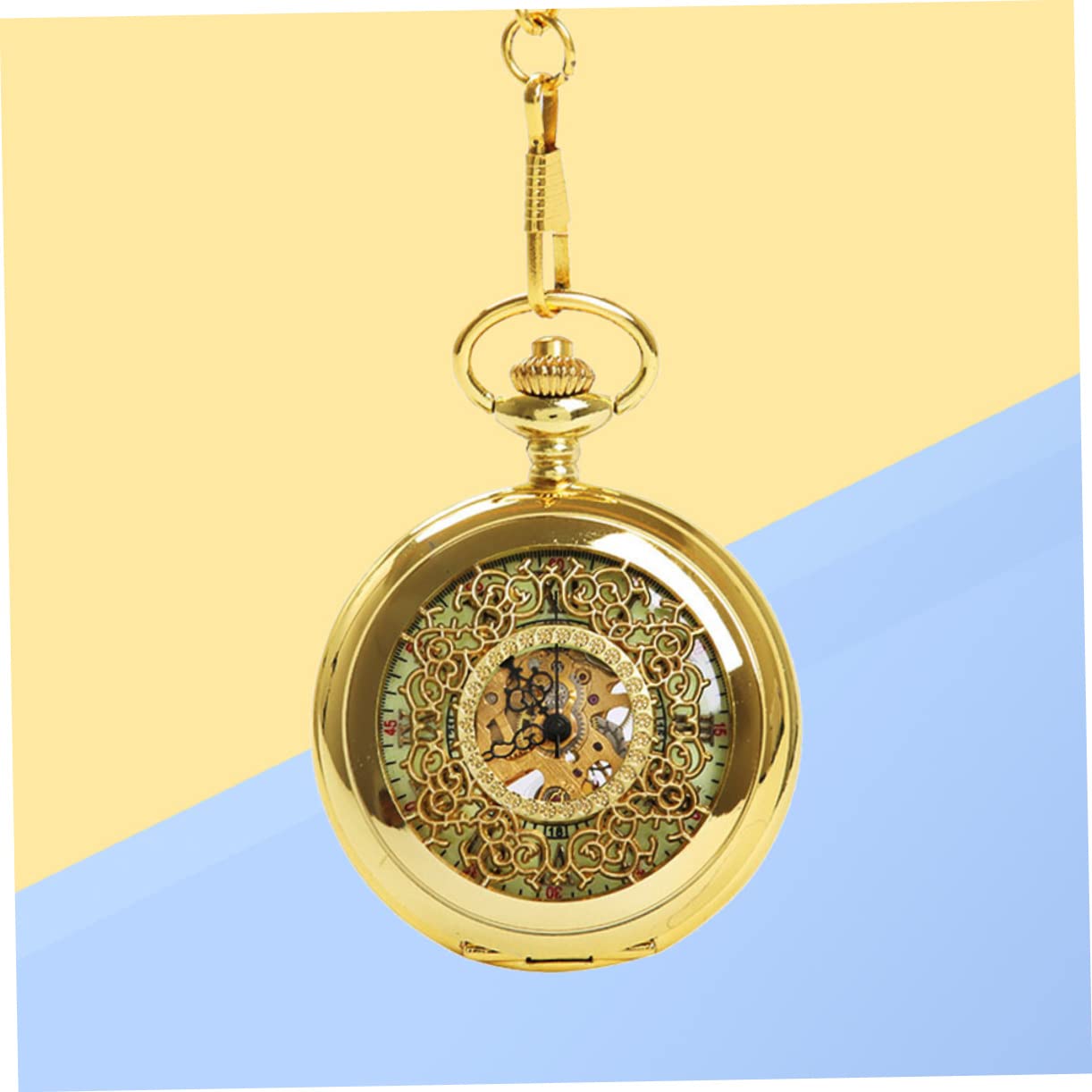Gatuida 2 Uds Patrón De Números Steampunk Reloj De Bolsillo Retro Mecánico Dorado Romano Hueco