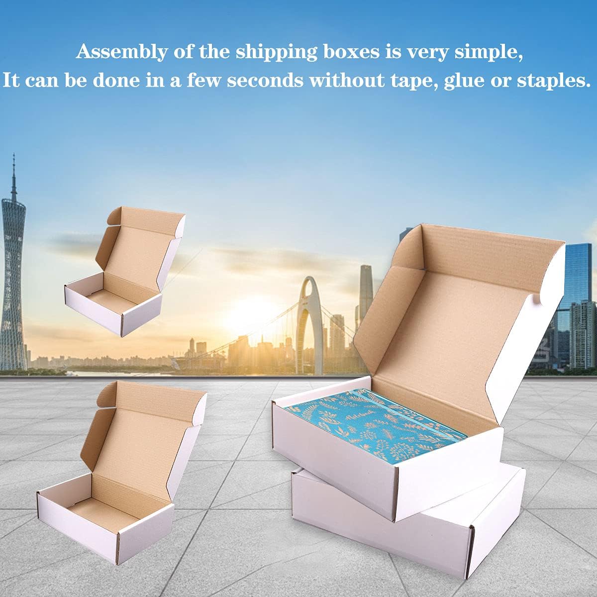Shipping Boxes, kartony wysyłkowe z wykwintną etykietą pieczęci. Odpowiednie opakowanie e-commerce, opakowanie wysyłkowe (12"x9"x4" 20 szt. White)