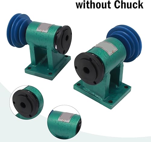 Miniatura 6 de RustyVioum Máquina de torno de transmisión de polea de correa, husillo de torno de escritorio para pulir madera, contar y girar mesa de tres garras,