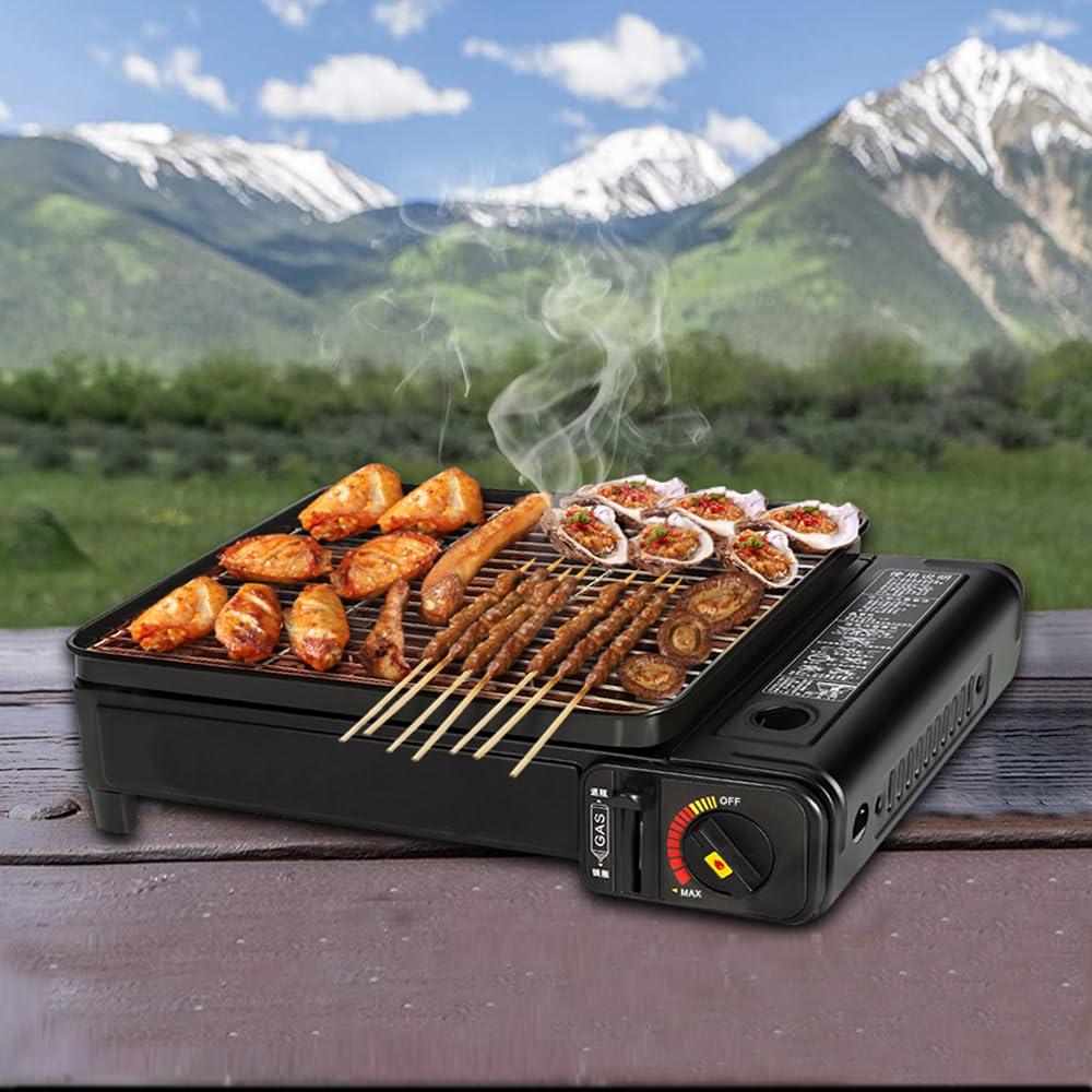 Kit de barbecue de camping portable avec grille et poêle à gril