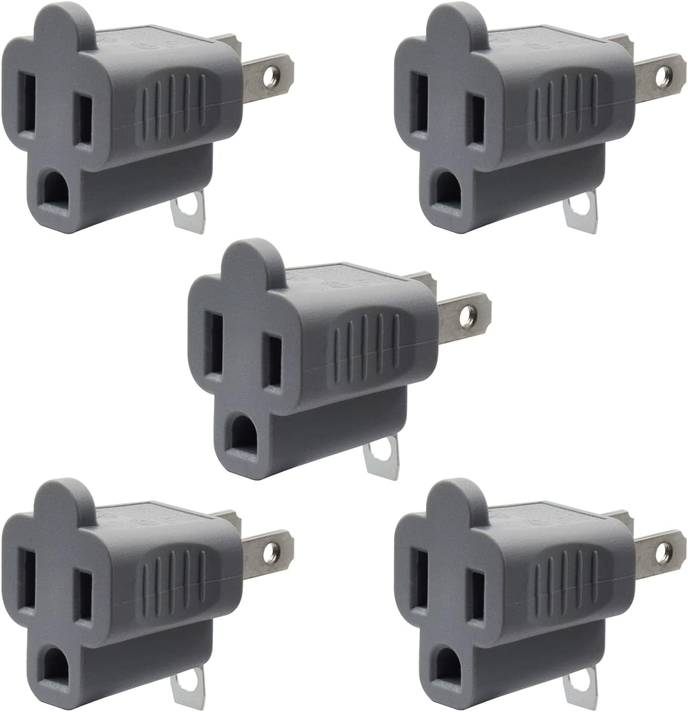 ELEGRP 2 to 3 Prong Grounding Adapter Outlet, 2Prong to 3