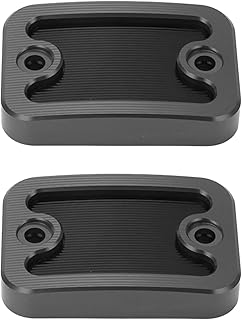 Eulbevoli Tampa do reservatório de fluido de freio dianteiro, tarugo de alumínio à prova de ferrugem à prova de ferrugem protetor de reservatório de freio dianteiro resistente a óleo de alta resistência para motocicleta (preto)