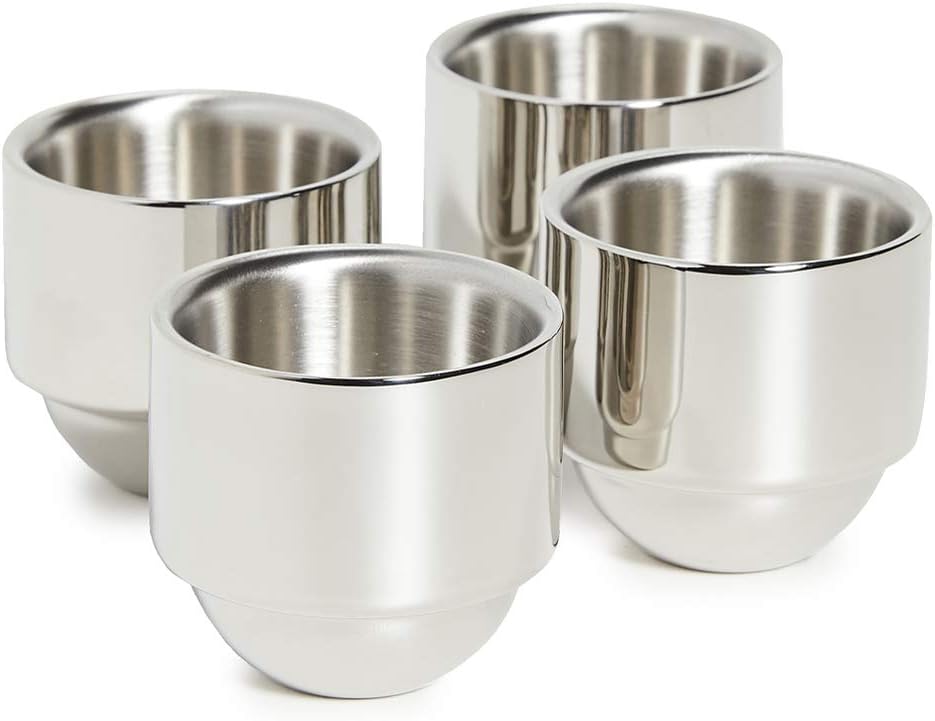 Tom Dixon Brew Espresso Cups, Stainless Steel, Grey, One Size