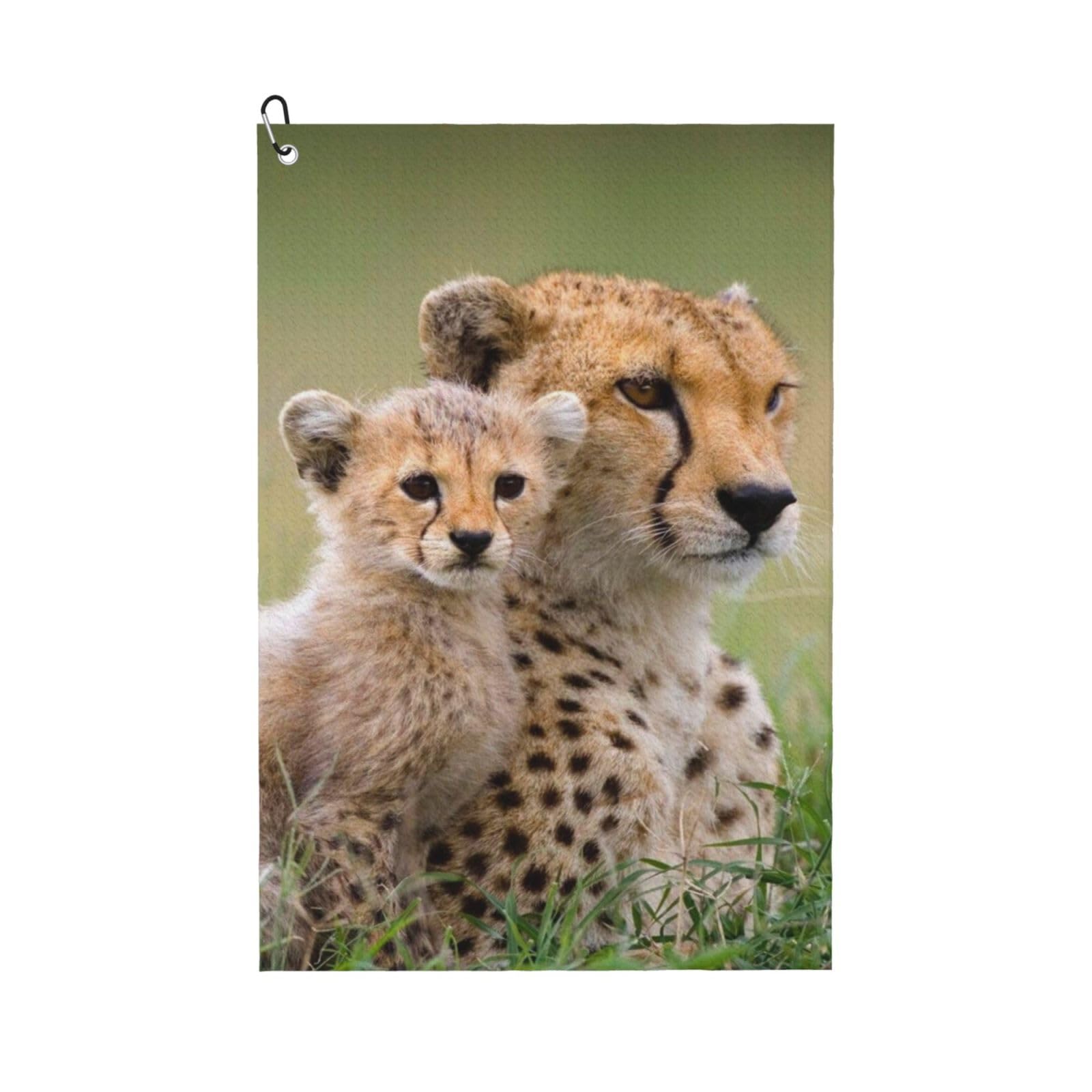 Hnnkloy Wild Animal Cheetah, 16x24 in Portable Waffle Golf Towels with Carabiner Clip for Golf Bag