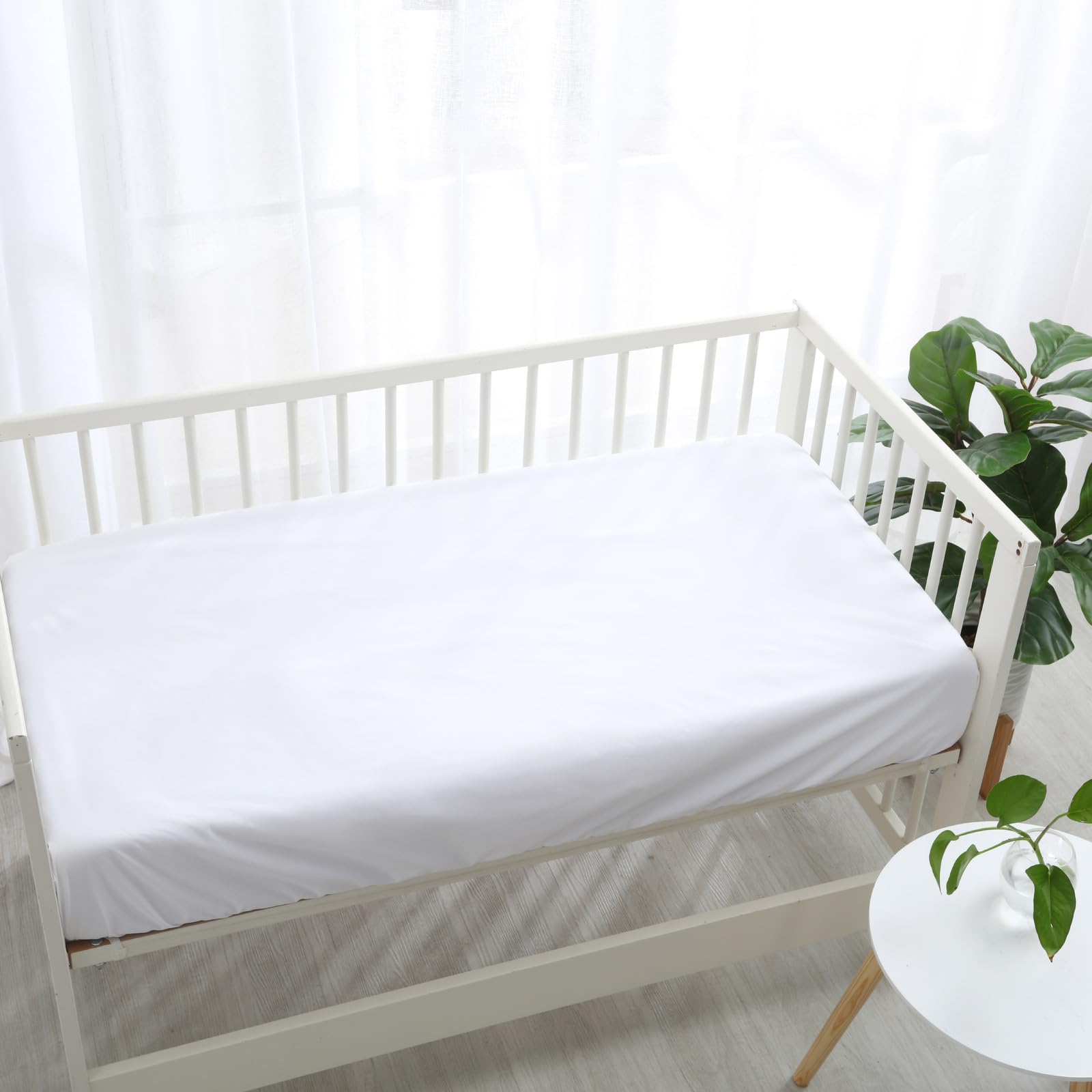 Bubba Blue Bamboo Mattress Large Cot Protector, White Baby