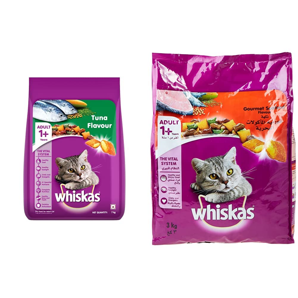 Tuna, Dry Food Adult, 1+ Years, 7Kg & Gourmet Seafood Dry Food Adult 1+ years 3kg