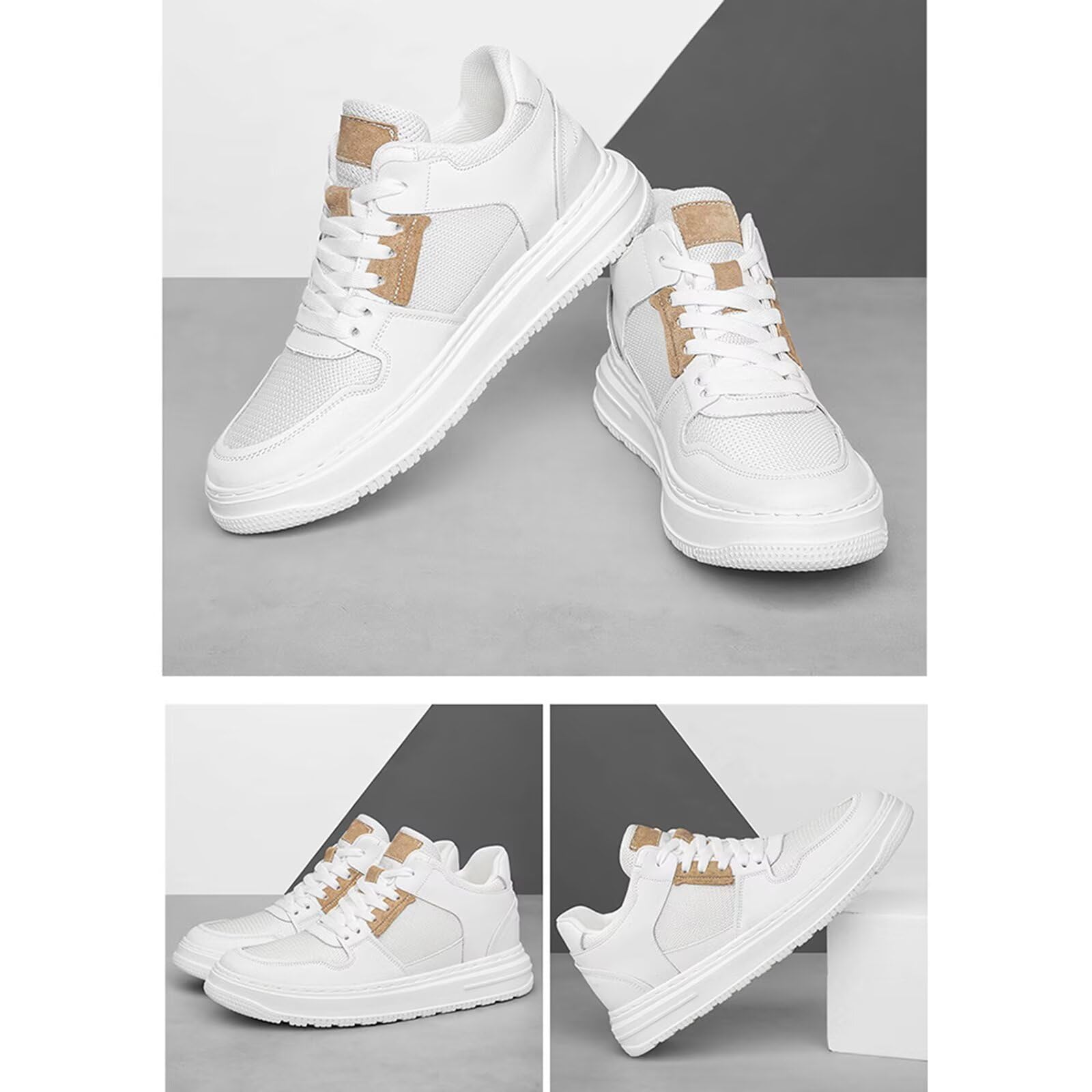 Scarpe rialzanti Invisibili da Uomo Sneakers Casual da Guida con Lacci, con Tomaia Media, per Un'Altezza di 6 cm Scarpe da Passeggio Traspiranti in Pelle
