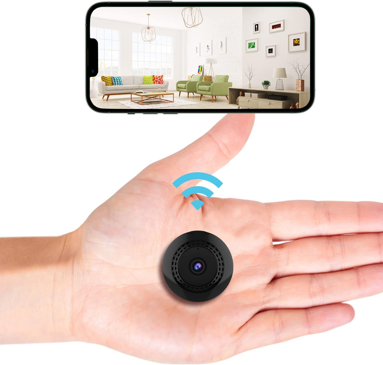 Wireless Camera Mini Hidden WiFi Spy Camera Portable Small Nanny Cam with Night Vision and Motion Detection HD 1080P Cam Surveillance Cameras for Home Security Indoor/Outdoor