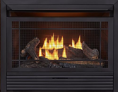 Miniatura 77 de Duluth Forge Sistema de chimenea de gas sin ventilación de combustible dual con chimenea, control remoto, 5 troncos de fuego, uso con gas natural