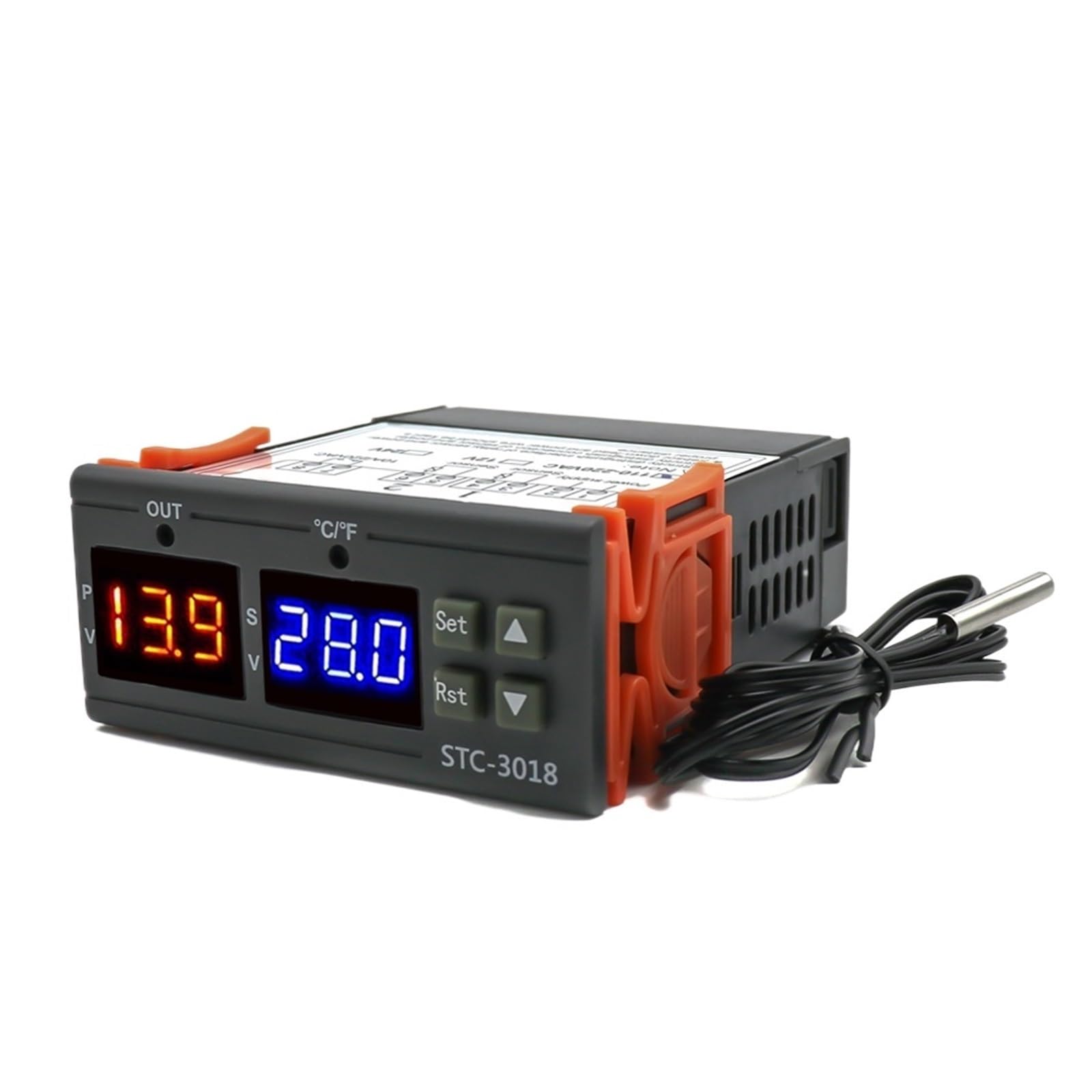 Thermostat numérique double STC-3018 DC12V avec double sortie relais