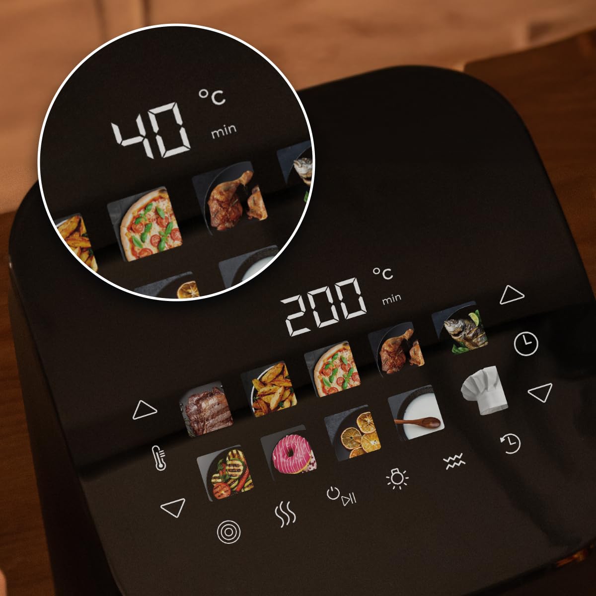 Cecotec Air Fryer Cecofry&Grill Smokin' 4500. Friteuse à Air sans Huile, Grill, Plancha, Fonction Fumoir, Résistance Double, Cuisson Uniforme, Idéale pour Viandes et Pizzas