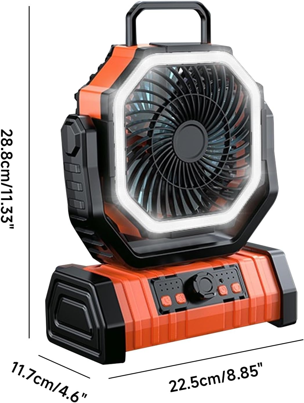 Portable Tent Fan Multifunctional Hanging Ceiling Fan With Lights Rechargeable Camping Fan Hanging Fan Plastic Material Outdoor Camping Fan, Army Green