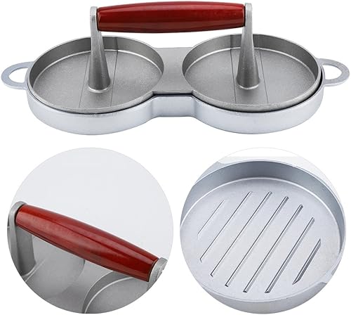 Miniatura 5 de Tyenaza Molde de hamburguesa molde de prensa de hamburguesa doble antiadherente de aleación de aluminio hamburguesa carne de res herramientas de