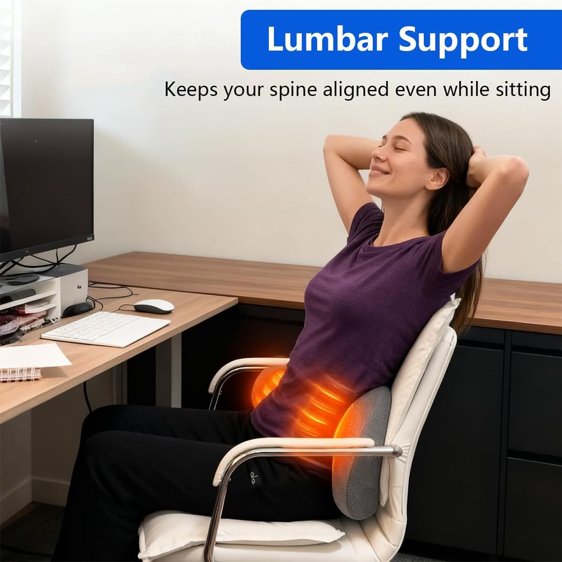 Terapia de espalda 3 en 1, masajeador de espalda 3 en 1, masajeador de espalda triple fusión, masajeador eléctrico de ciática con masaje de vibración y compresa de calor para cuello, hombros, espalda
