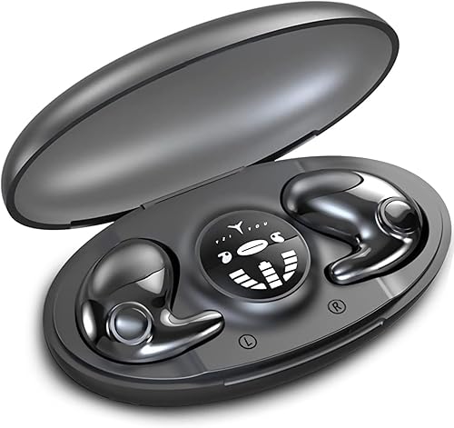 Audífonos inalámbricos invisibles para dormir, audífonos para dormir de lado, micrófono integrado, auriculares para dormir con estuche de carga