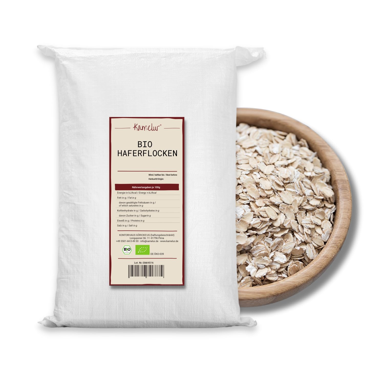 Kamelur BIO Haferflocken  25kg  Haferflocken BIO  Haferflocken  Gropackung : Amazon.de: Lebensmittel & Getrnke