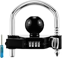 Vista 10 de Cenipar Cerradura de enganche de remolque universal con cerradura de combinación, acoplador de bola de remolque de acero resistente, se adapta a