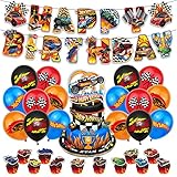 hot wheels Birthday Party Supplies, hot wheels Party Decorations Included Birthday banner, Cake Topper, Cupcake Topper, Balloon