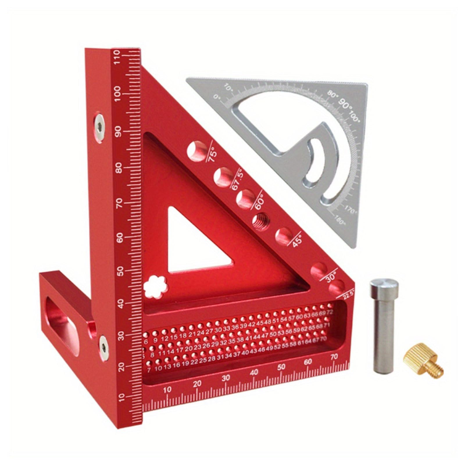 Purpose Aluminum Alloy Measuring Ruler Set Anticorrosion Finish for 45° 90° Angles Marking in Woodcraft Projects Woodworking Measurement Ruler