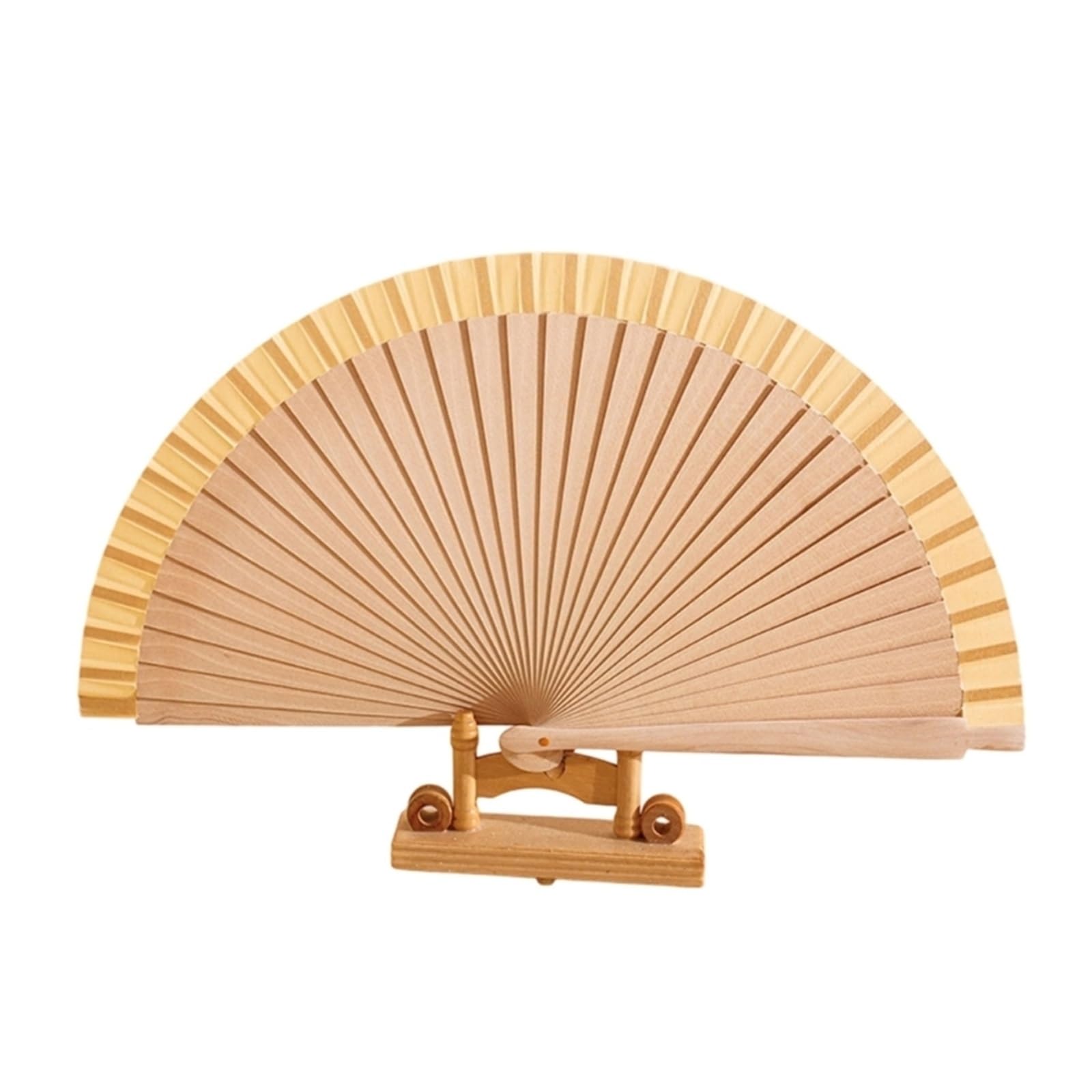 Zeahkri Folding Fans 4pcs Wooden Hand Fan Foldable Handheld Decorative,Photography Props for Wedding Performance Dancing(For Wood)