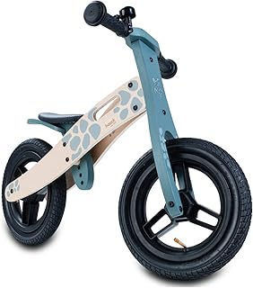 hauck Bici Senza Pedali Balance N Ride - Bicicletta Bambini Legno (Testato FSC®) dai 2 Anni Fino a 20Kg - Sella Regolabile, Ruote 12" e Campanello - Maniglia per Trasporto, Senza Pedali - Tartaruga
