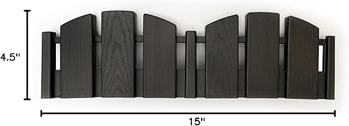 Vista 16 de EasyFlex No-Dig Borde de paisaje con picos de anclaje, 4.5 pulgadas de alto, borde decorativo de jardín Adirondack con aspecto de madera, kit de 15