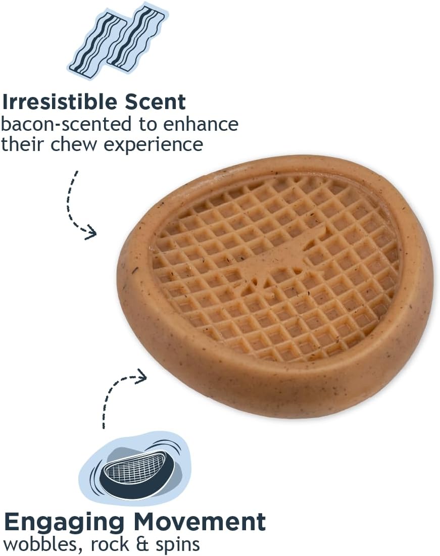 Tall Tails Wiggle Waffle Chew Toy for Dogs, Large - Wiggles and Wobbles for More Fun! Add Spreadable Treats for Yummy Interactive Play