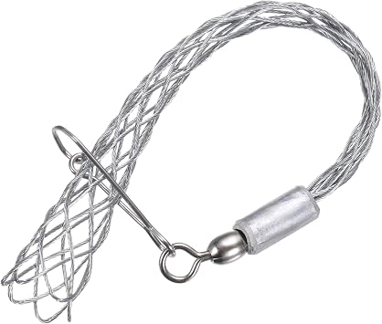 MECCANIXITY Cable Pulling Grip for 9-12mm Cable 20cm Small Rotating Wire Mesh Puller Socks Grip Single Head Galvanizing Steel Wire Grips Net Cover Smooth,1 PcsSilver