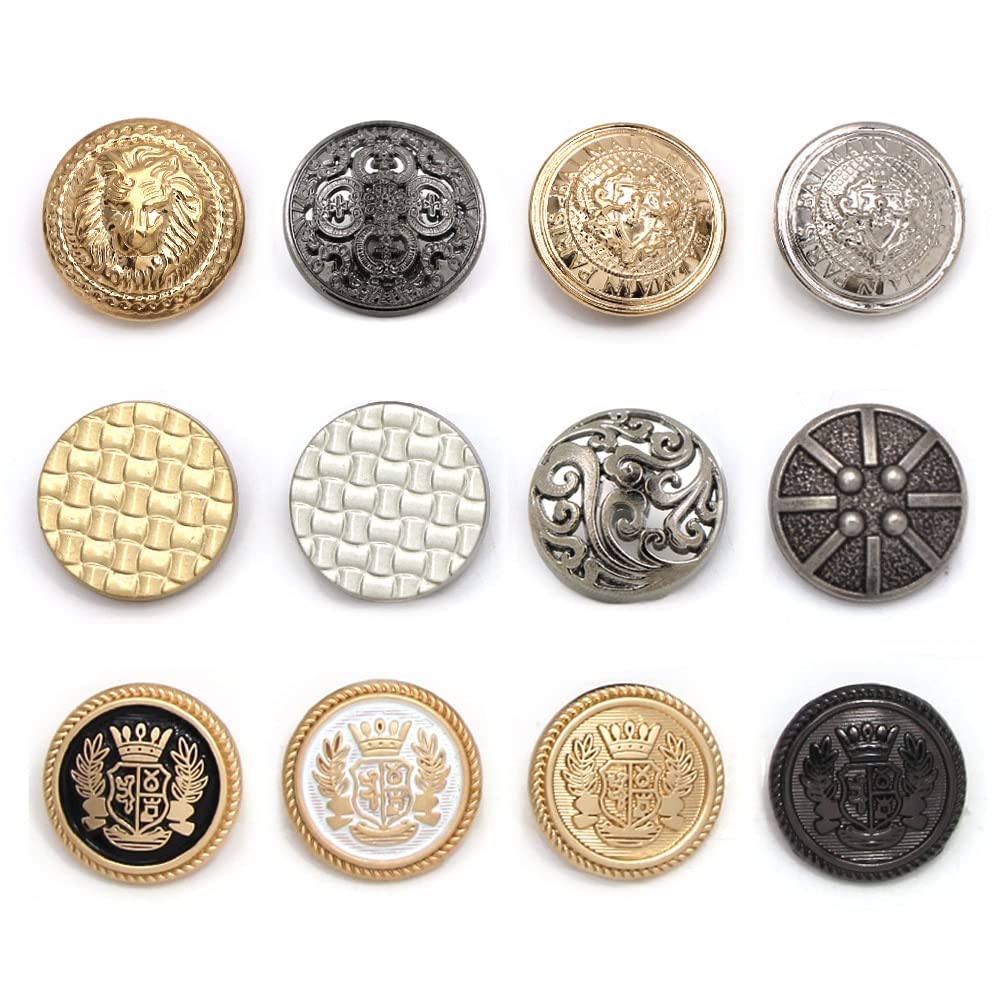Bouton en métal à tige ronde dorée, 5 pièces, for vêtements
