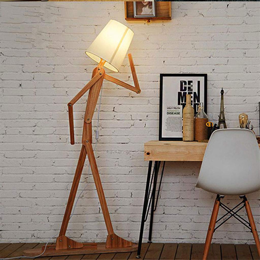 Lampada da terra Lampade da terra in stile giapponese Creativo FAI DA TE Lampade da terra in legno nordico Stand Luce per soggiorno Camera da letto Studio Arte Illuminazione Lampade da terra Luci