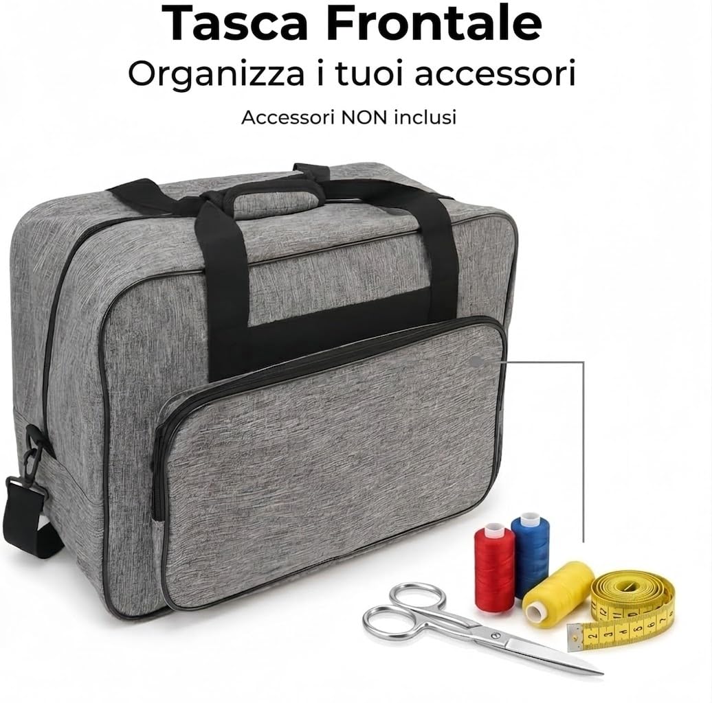Borsa per Macchina da Cucire, Custodia Grande Capacit con Tasche Multiple e Fascia per Trolley, Borsa da Cucito Portatile per Viaggio e Accessori