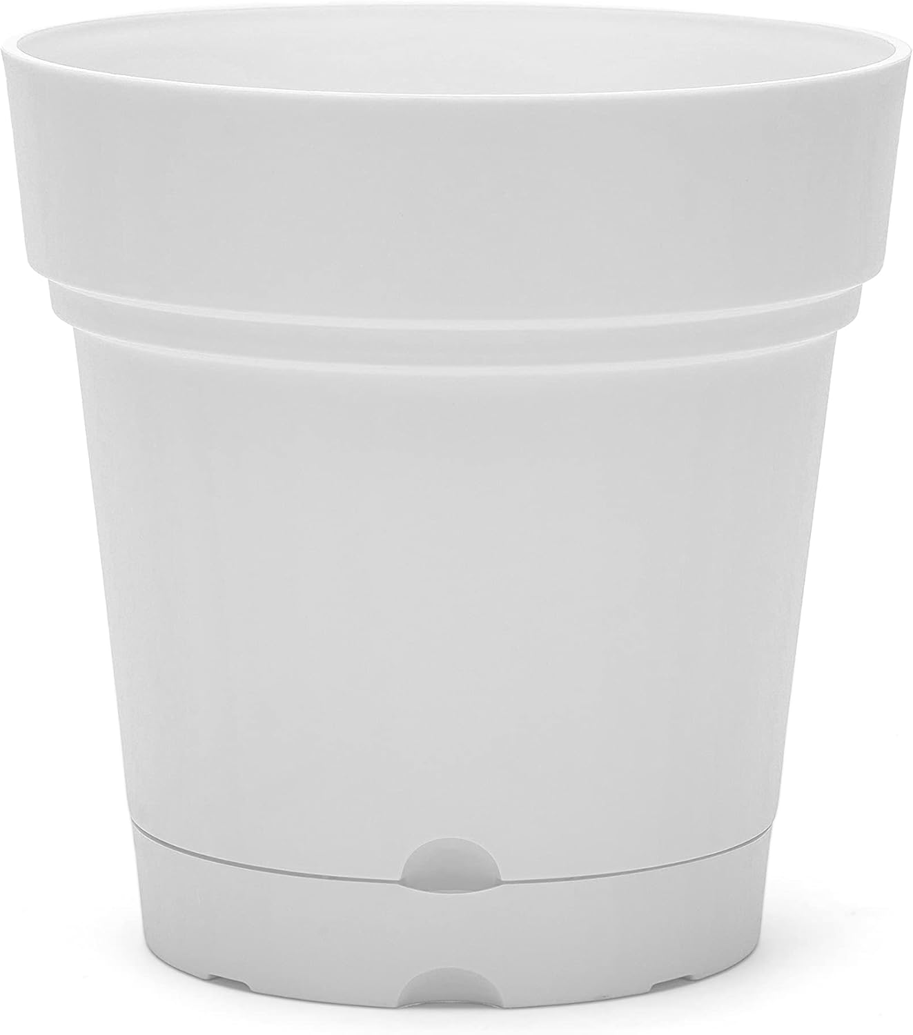 Mintra Plastic Pots for Plants, Round Planter for Indoor Outdoor Plants, Garden Pots with Saucers & Drainage Holes, Decorative Flower Pots for Patio, Home Decor, 8.5" Wx8.75 H, Assorted 6pk