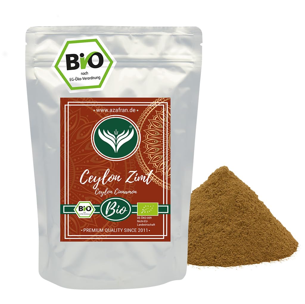 Azafran BIO Ceylon Zimt gemahlen, Zimtpulver mit geringem Cumarin, original aus Sri Lanka 500g