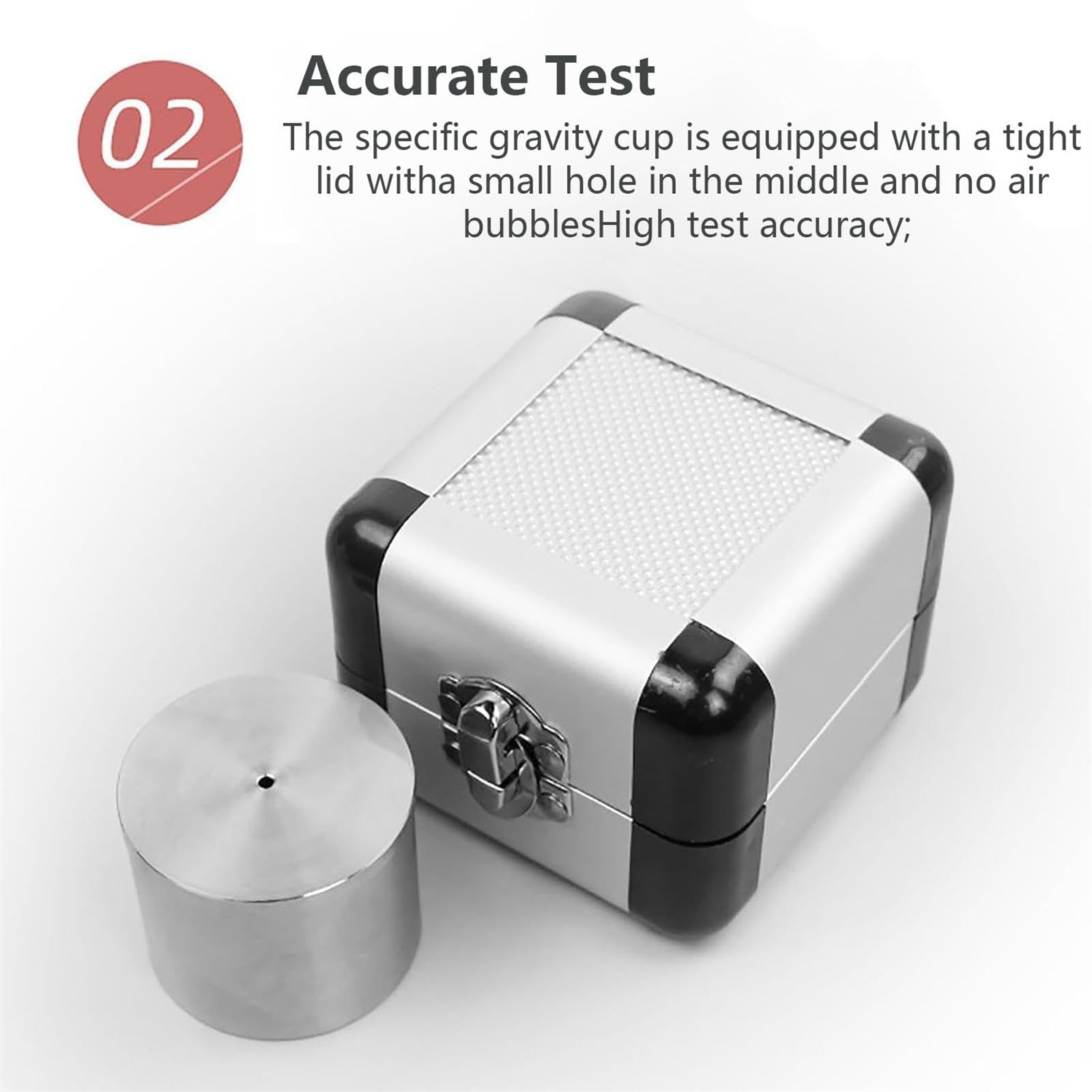 COYEUX Vaso De Densidad para Líquidos De Acero Inoxidable De 50 Ml, Hidrómetro De Alta Precisión con Estuche De Aluminio, Medición De La Densidad De Recubrimientos para Aditivos De Pintura Y Aceites