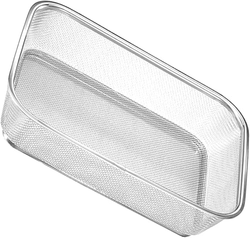 HOMSFOU Bandeja de malla Contenedor de metal de uva, fruta, cesta de frutas, colador, colador, colador, cesta de fregadero de verduras, acero