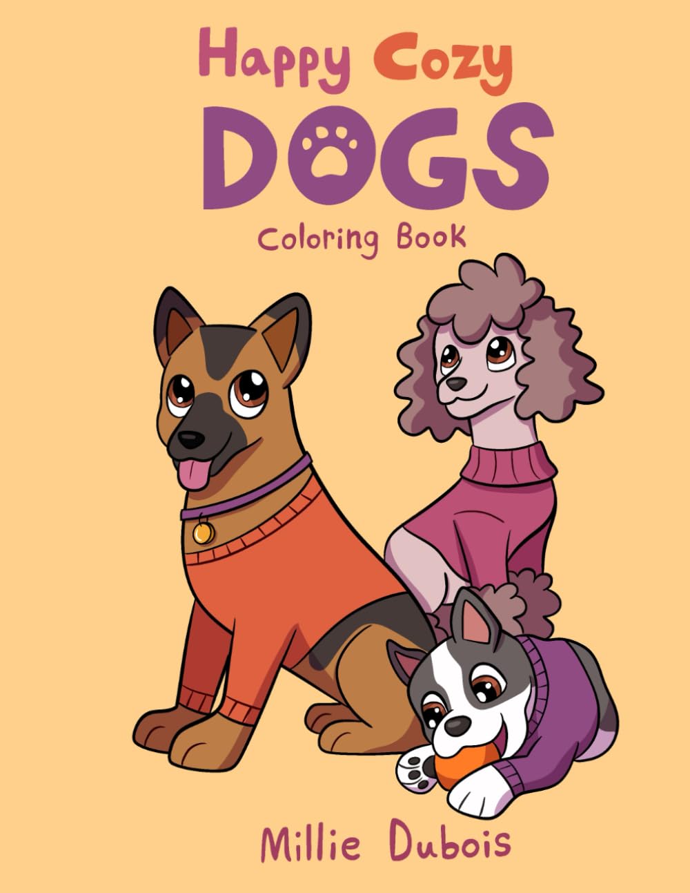 Happy Cozy Dogs: Relaxing Coloring Book