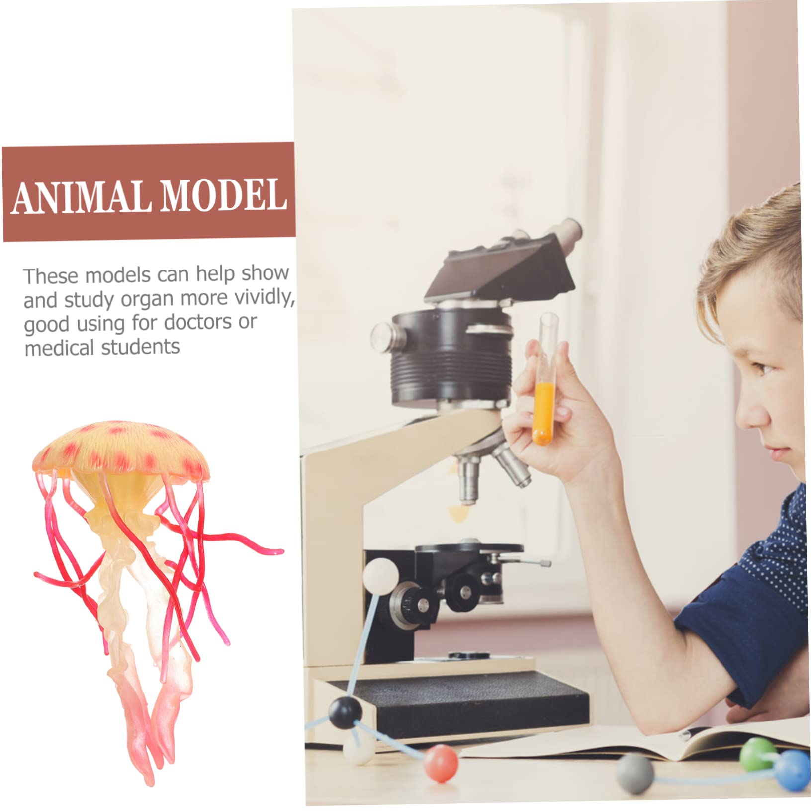 Toyvian Realistic Jellyfish Model Simulation Decor for Boy Girl Compact Ocean Toy for Home Aquarium Safe Tabletop Sea Creature Figures - Image 4