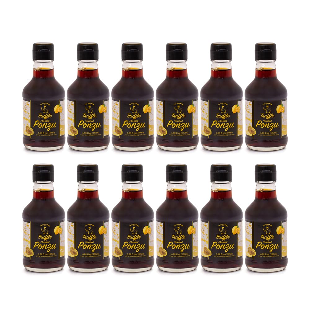 Mishima Foods | Truffle Flavored Gourmet Japanese Ponzu with Truffle Essence | Unique Fusion of Traditional Japanese Flavors | Perfect for Marinating or Dipping (6.08 fl oz x 12 bottles)