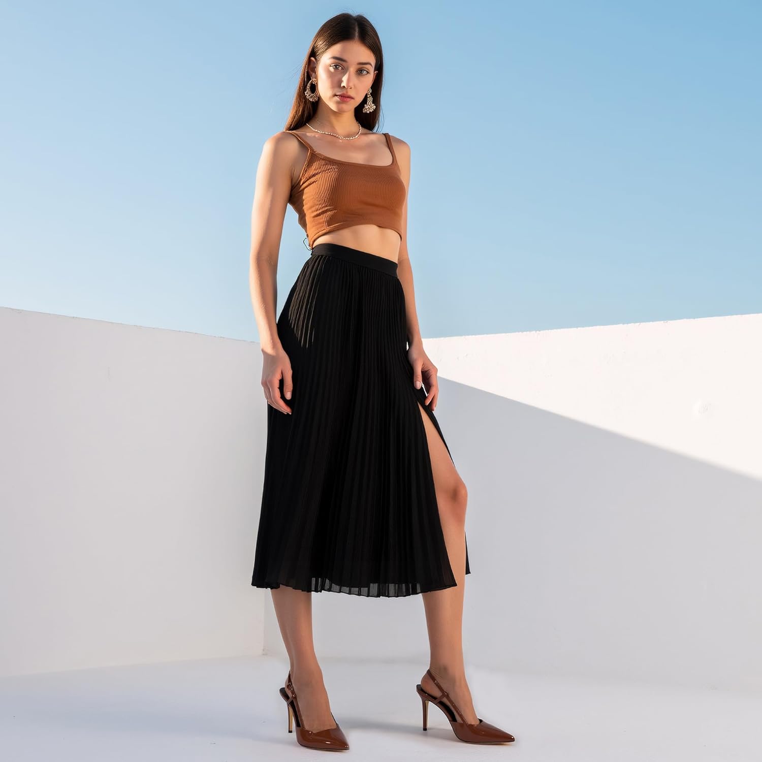 Closed Toe Slingback Heels Women Pumps Strappy Pointed Toe Stiletto Heels for Women Wedding Party Dress Shoes - Image 7