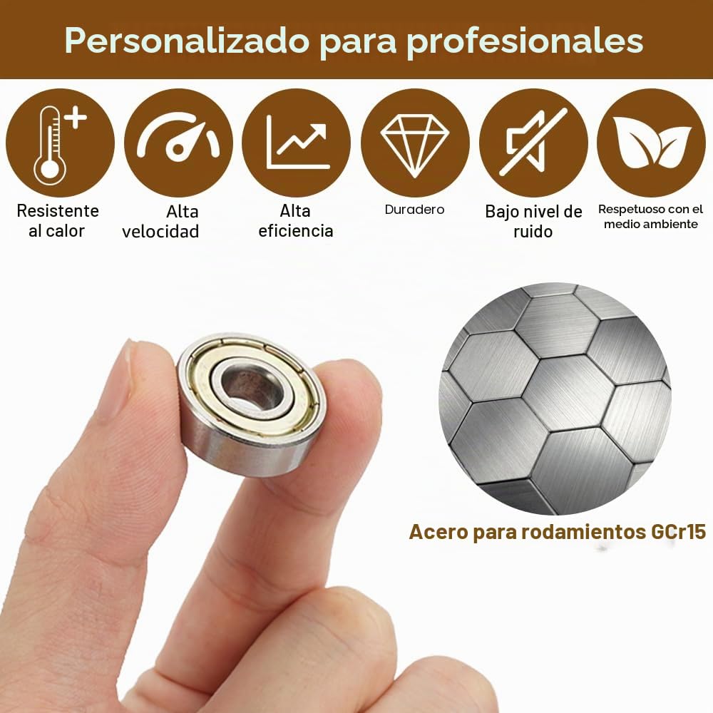 608ZZ Rodamientos de Bolas 8x22x7 mm Acero al Carbono Cojinetes para Monopatines Scooters Patines en línea