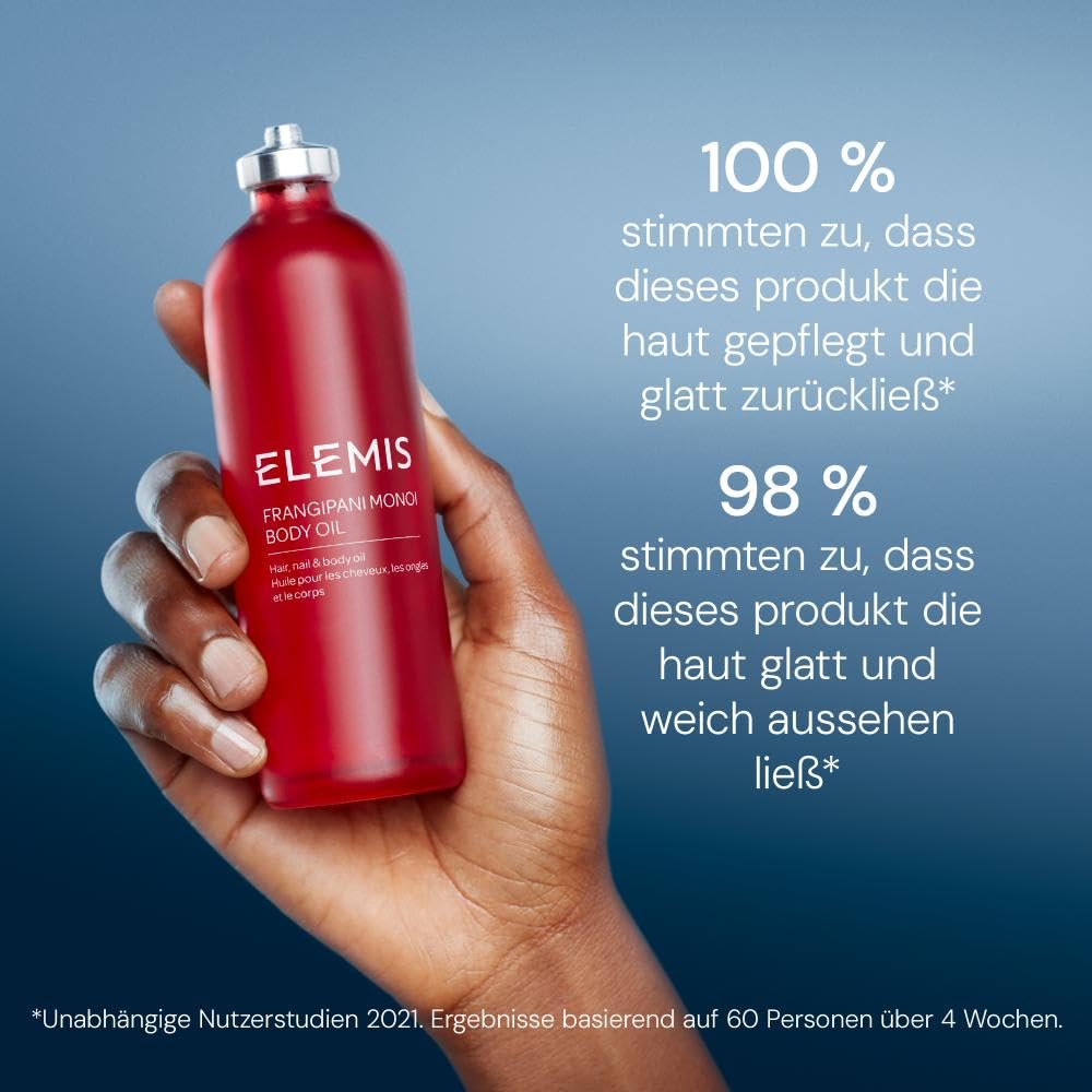 Elemis Frangipani Monoi Körperöl 100ml, Körper, Nagel- und Haar, Nährt, Pflegt, Macht Weich, Mehrzweck-Öl für Massage, Tägliche Feuchtigkeitspflege, Ultra-hydratisierendes Öl, SPA Essential
