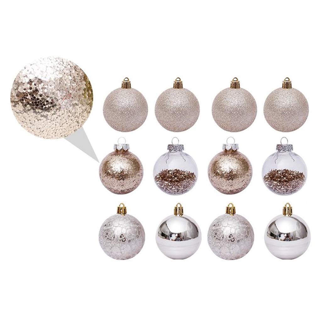 30 Stück Weihnachtskugeln Dekorationen Weihnachtsbaum Hängende Anhänger Weihnachtsbäume Hängende Kugeln Weihnachtslayout 6 cm zufällige Farbe